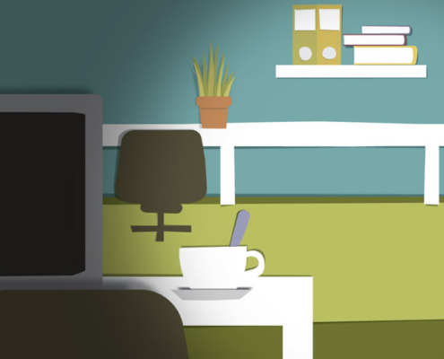 Office space paper cutout - 1 Day Website Course