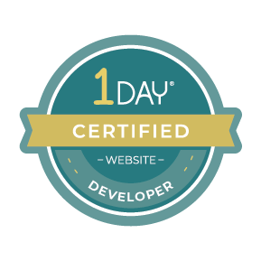 1 Day Website Certified Developer logo