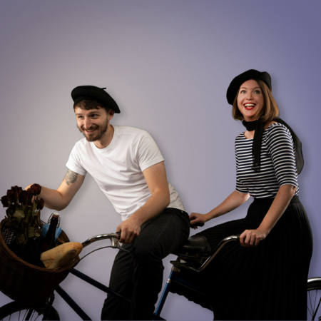 1 Day Works Agency Membership - man and woman on tandem bicycle smiling